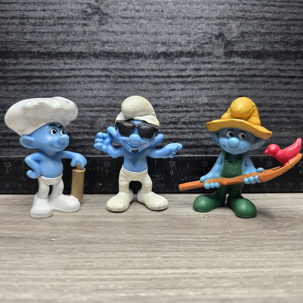 2011-2013 SMURFS Figures Lot Farmer Smooth Baker McDonalds Happy Meal